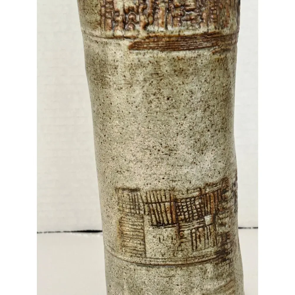 Thomas Reece Signed Art Pottery Stoneware Vase 12 1/2